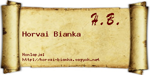 Horvai Bianka névjegykártya